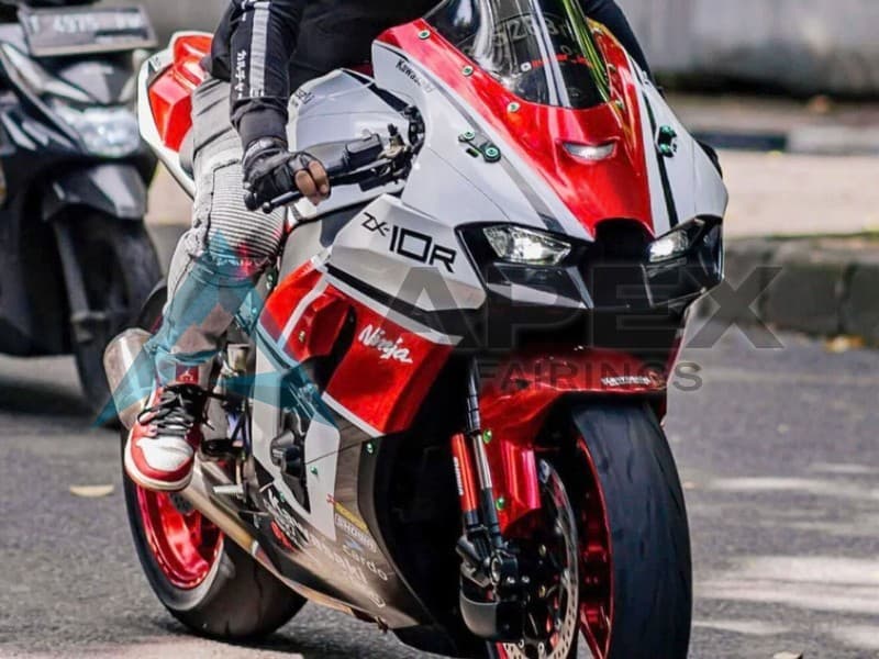 White Red Black - Kawasaki ZX-10R (2021-2025) ABS Fairings | Apex Fairings