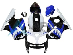 White Blue Black Shark - Kawasaki ZX-12R (2002-2006) ABS Fairings | Apex Fairings — view 1