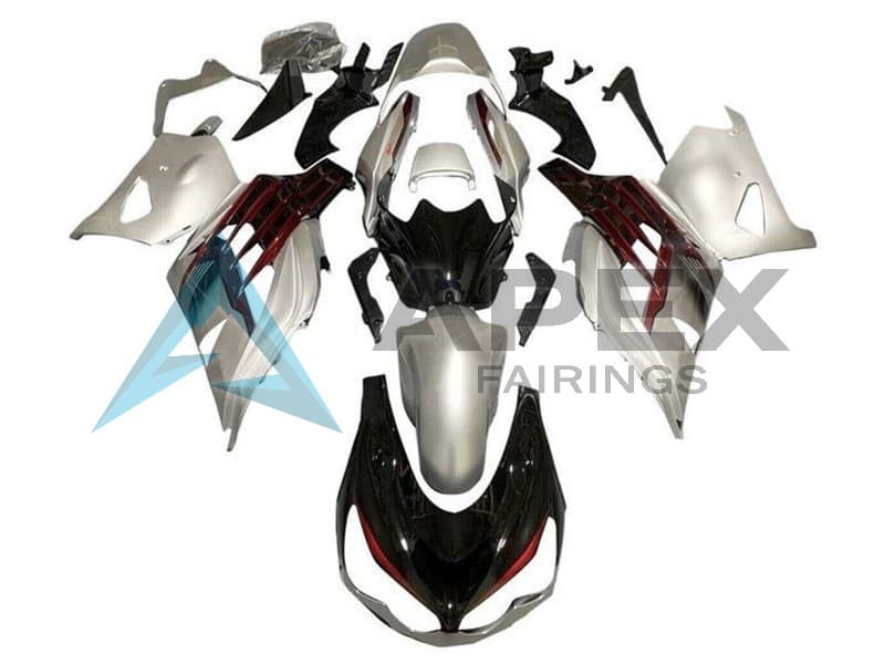 Silver Glossy Black Red - Kawasaki ZX-14R (2012-2026) ABS Fairings | Apex Fairings