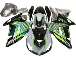 White Green Glossy Black - Kawasaki ZX-14R (2012-2026) ABS Fairings | Apex Fairings — view 1