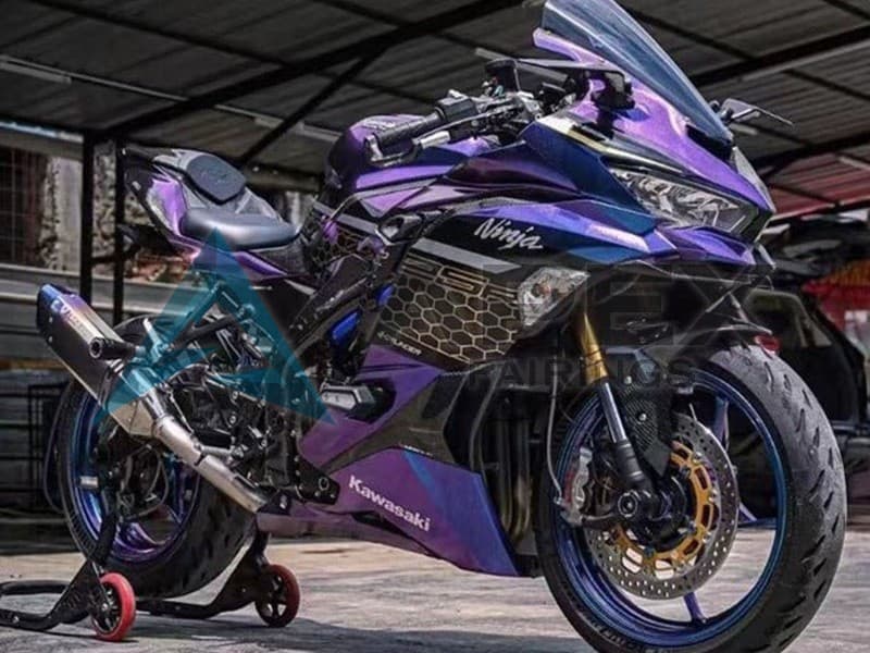Purple Blue Gold Gradient Honeycomb - Kawasaki ZX-25R (2019-2026) ABS Fairings | Apex Fairings