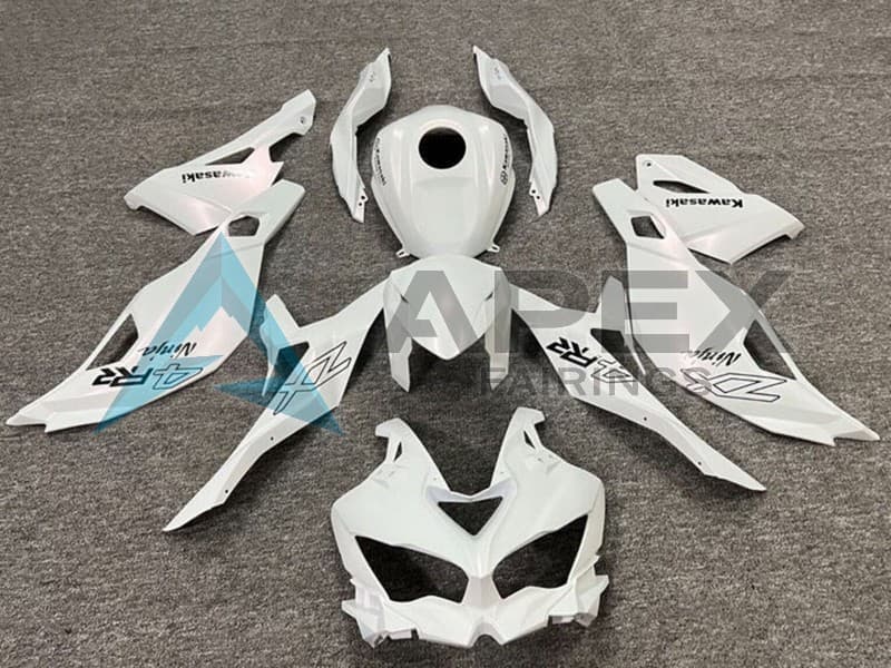 Pearl White Black - Kawasaki ZX-25R / ZX-4R / ZX-4RR (2019-2025) ABS Fairings | Apex Fairings