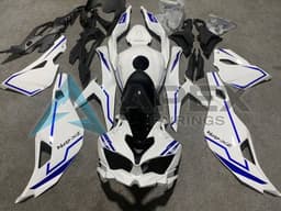 White Blue Stripe - Kawasaki ZX-25R / ZX-4R / ZX-4RR (2019-2025) ABS Fairings | Apex Fairings — view 1