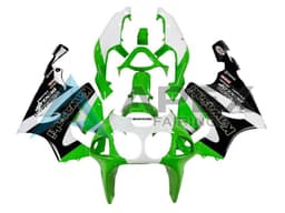 White Green Black Gold Silkolene Dunlop - Kawasaki ZX-7R (1996-2003) ABS Fairings | Apex Fairings — view 1