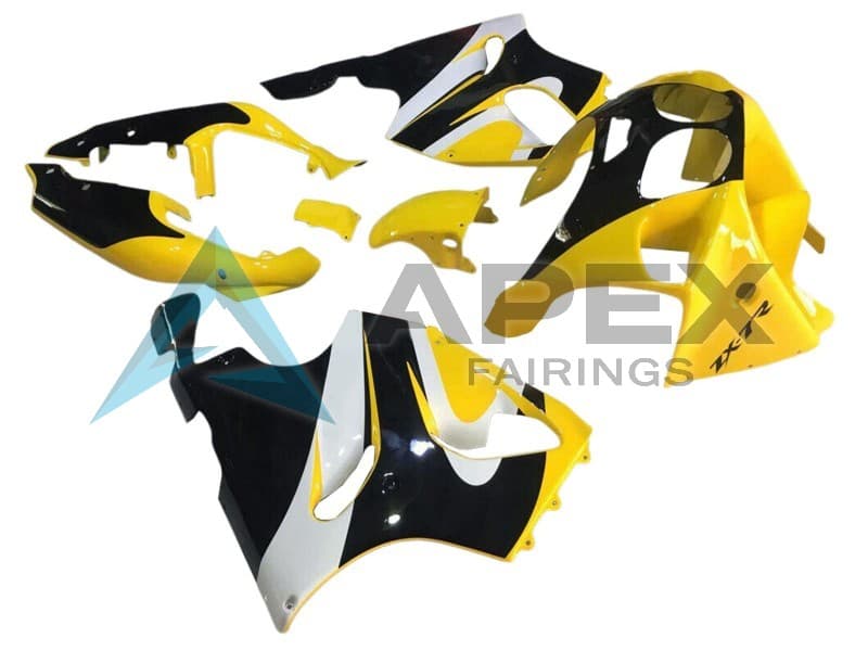 Yellow White Glossy Black - Kawasaki ZX-7R (1996-2003) ABS Fairings | Apex Fairings