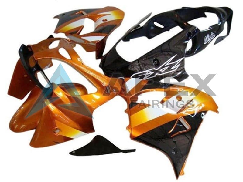 Orange Black White - Kawasaki ZX-9R (2002-2003) ABS Fairings | Apex Fairings