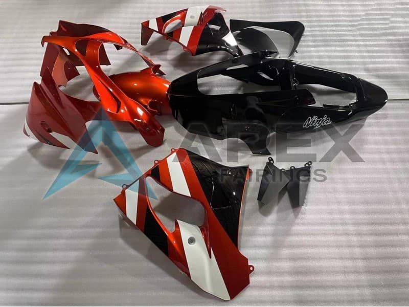 Red White Glossy Black - Kawasaki ZX-9R (2002-2003) ABS Fairings | Apex Fairings
