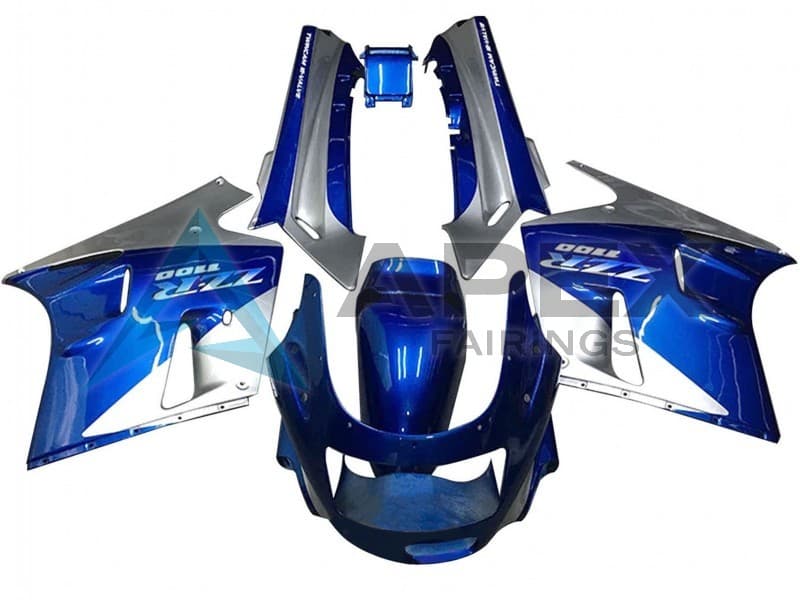 Blue White Grey - Kawasaki ZZR1100 (1990-1992) ABS Fairings | Apex Fairings