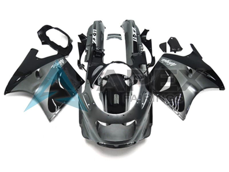 Grey Black - Kawasaki ZZR1100 (1993-2003) ABS Fairings | Apex Fairings