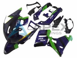 Green Dark Blue Purple Trick Star Eva Racing - Kawasaki ZZR600 (1998-2003) ABS Fairings | Apex Fairings — view 1