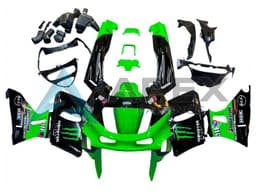 Green Black Monster Elf - Kawasaki ZZR600 (1998-2003) ABS Fairings | Apex Fairings — view 1