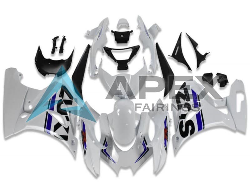 White Blue Black - Suzuki GSX-R1000 (2017-2026) ABS Fairings — Style FE69 | Apex Fairings