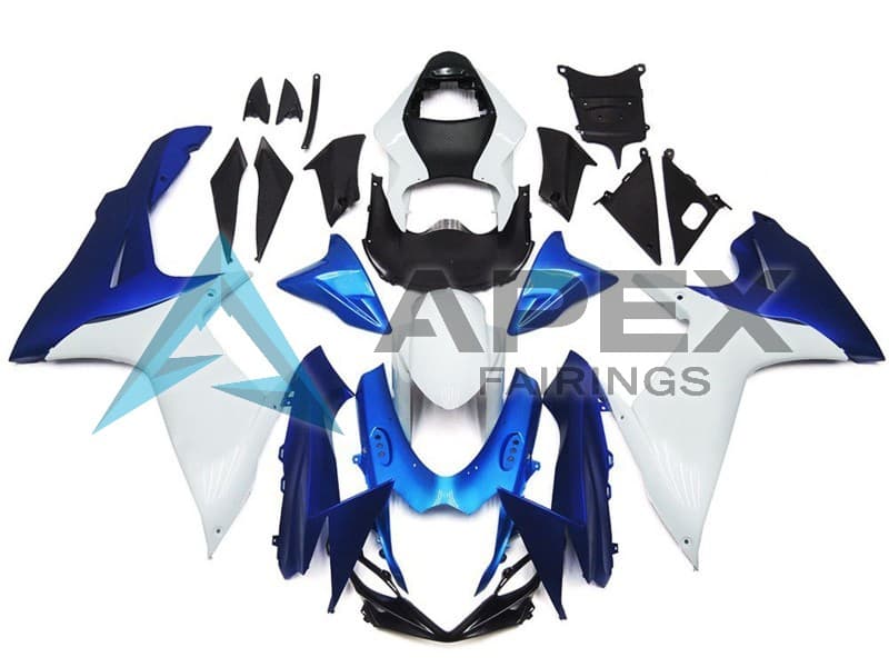 White Blue - Suzuki GSX-R600 (2011-2026) ABS Fairings — Style FE162 | Apex Fairings