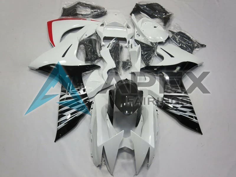 White Glossy Black Red - Suzuki GSX-R600 (2011-2026) ABS Fairings | Apex Fairings
