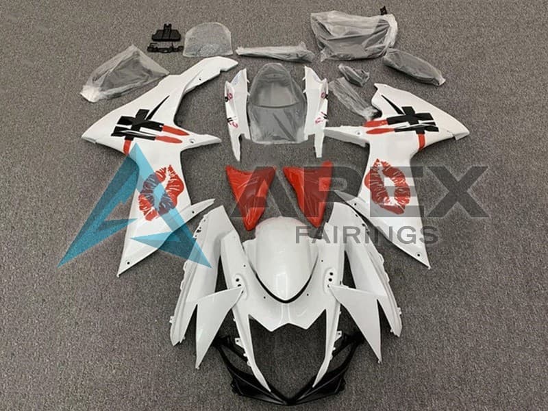 White Red Lipstick Kiss - Suzuki GSX-R750 (2011-2026) ABS Fairings | Apex Fairings