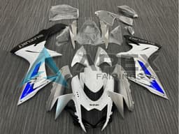 White Silver Blue Black - Suzuki GSX-R750 (2011-2026) ABS Fairings | Apex Fairings — view 1