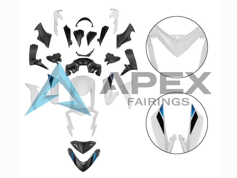 Black White - Suzuki GSX-S1000 (2015-2020) ABS Fairings | Apex Fairings