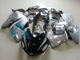 Glossy Black Silver Chrome - Suzuki GSX-R1300 Hayabusa (1999-2007) ABS Fairings | Apex Fairings — view 1