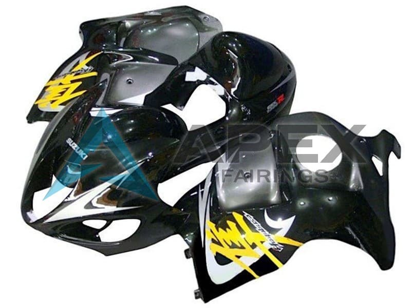 Glossy Black Silver Yellow - Suzuki GSX-R1300 Hayabusa (1999-2007) ABS Fairings | Apex Fairings
