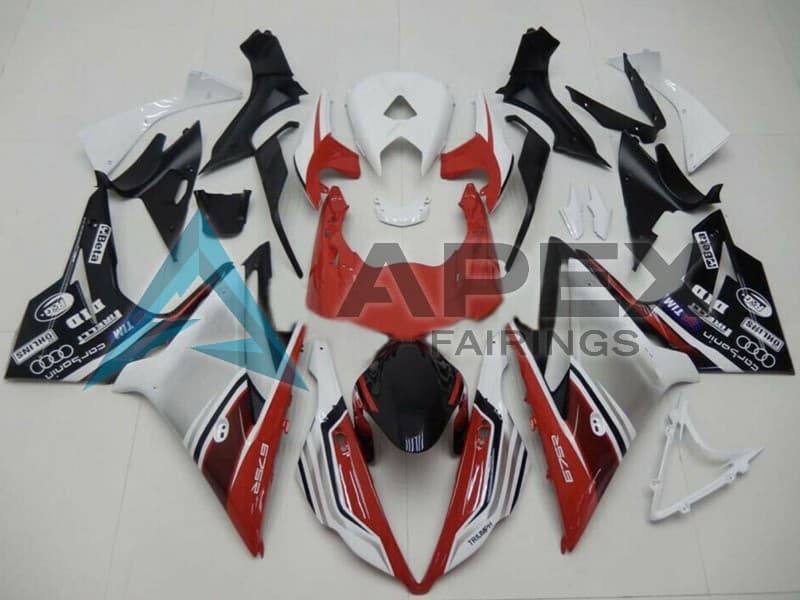 White Red Silver Glossy Black - Triumph Daytona 675 (2013-2016) ABS Fairings — Style FE19 | Apex Fairings