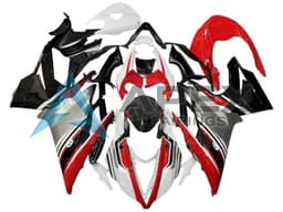 White Red Silver Glossy Black - Triumph Daytona 675 (2013-2016) ABS Fairings — Style FE20 | Apex Fairings — view 1
