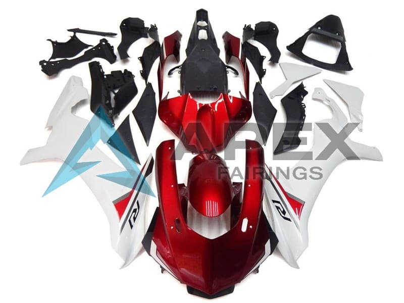 White Red Black - Yamaha R1 / YZF-R1 (2020-2026) ABS Fairings — Style FE115 | Apex Fairings