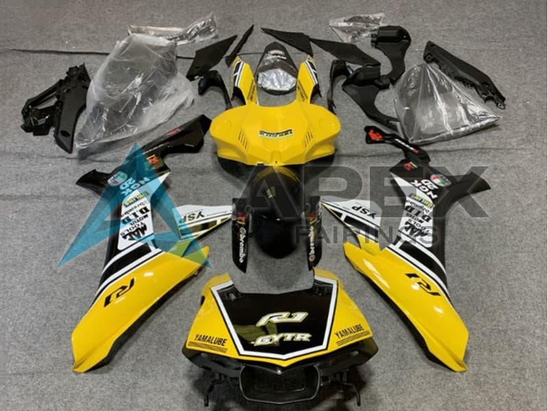 Yellow White Glossy Black GYTR - Yamaha R1 / YZF-R1 (2020-2026) ABS Fairings | Apex Fairings