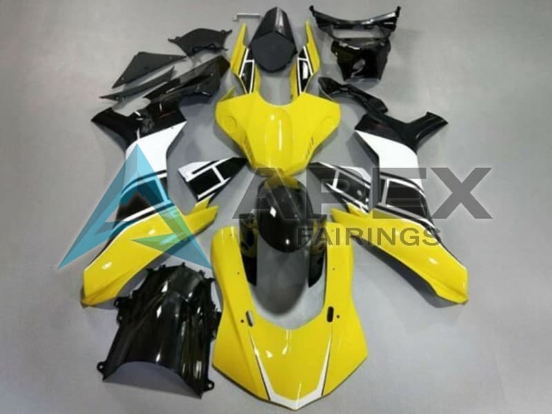 Yellow White Glossy Black - Yamaha R1 / YZF-R1 (2020-2026) ABS Fairings | Apex Fairings