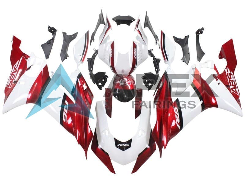 White Red Black - Yamaha R6 / YZF-R6 (2017-2020) ABS Fairings — Style FE124 | Apex Fairings