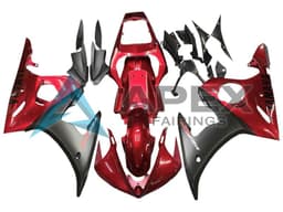 Red Matte Black - Yamaha R6S / YZF-R6S (2006-2009) ABS Fairings — Style FE28 | Apex Fairings — view 1