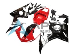 Red White Glossy Black - Yamaha R6S / YZF-R6S (2006-2009) ABS Fairings | Apex Fairings — view 2