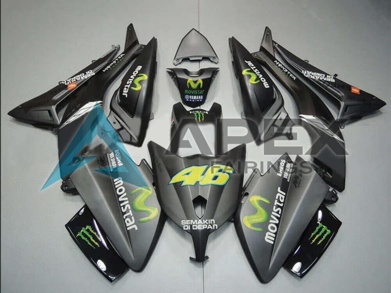 Matte Black MoviStar ENEOS Yamalube Monster 46 - Yamaha TMAX 530 / XP 530 (2012-2014) ABS Fairings | Apex Fairings