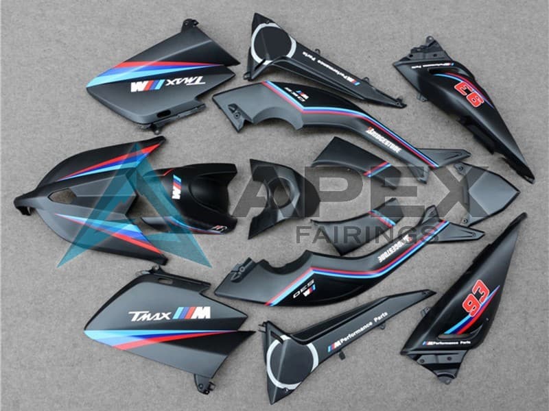 Matte Black Red Blue 93 - Yamaha TMAX 530 / XP 530 (2012-2014) ABS Fairings | Apex Fairings