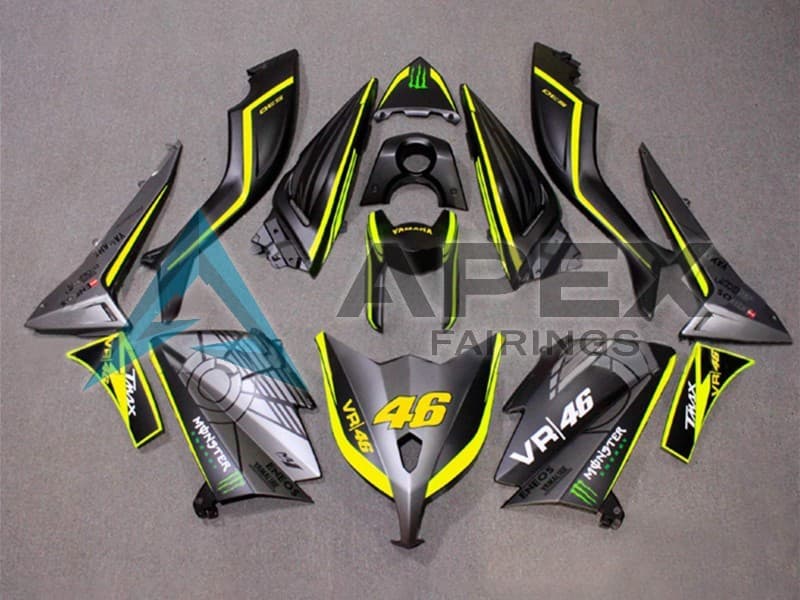Matte Grey Yellow Monster 46 - Yamaha TMAX 530 / XP 530 (2012-2014) ABS Fairings | Apex Fairings