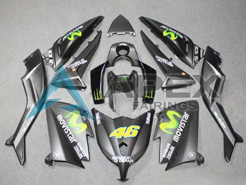 Matte Grey Yellow Semakin Didepan ENEOS Yamalube MoviStar 46 - Yamaha TMAX 530 / XP 530 (2012-2014) ABS Fairings | Apex Fairings
